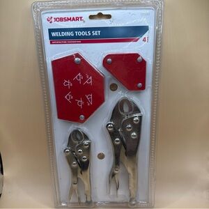 NOS JobSmart Welding Tools Set Packaged - 2 Locking Jaw Pliers & 2 Mag Holders